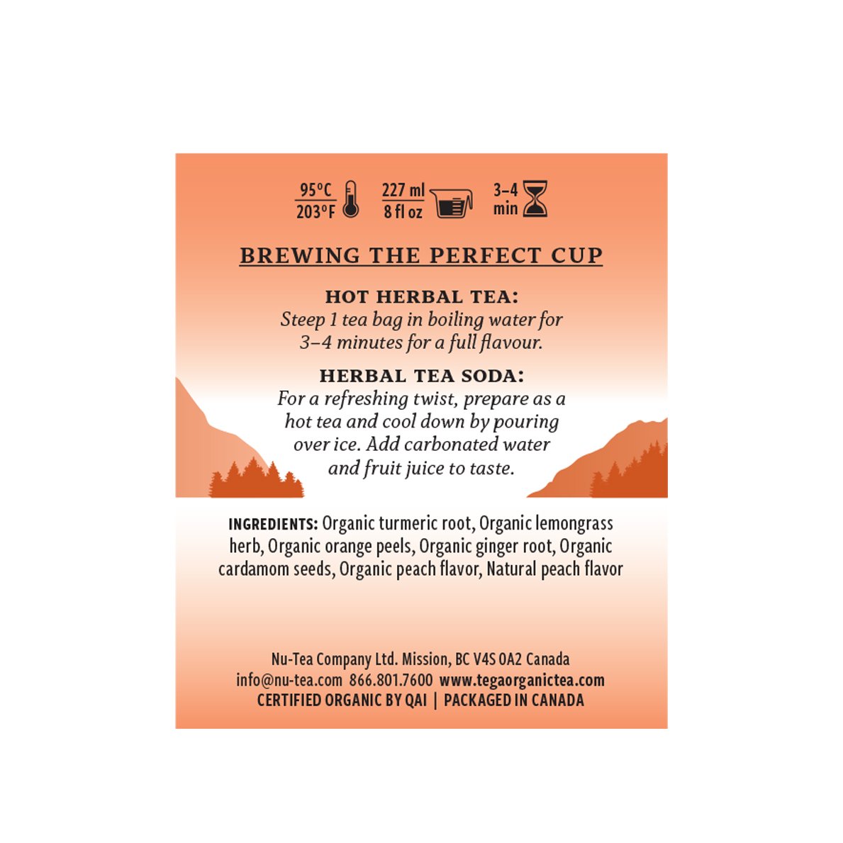 Peach Turmeric Herbal Tea Organic