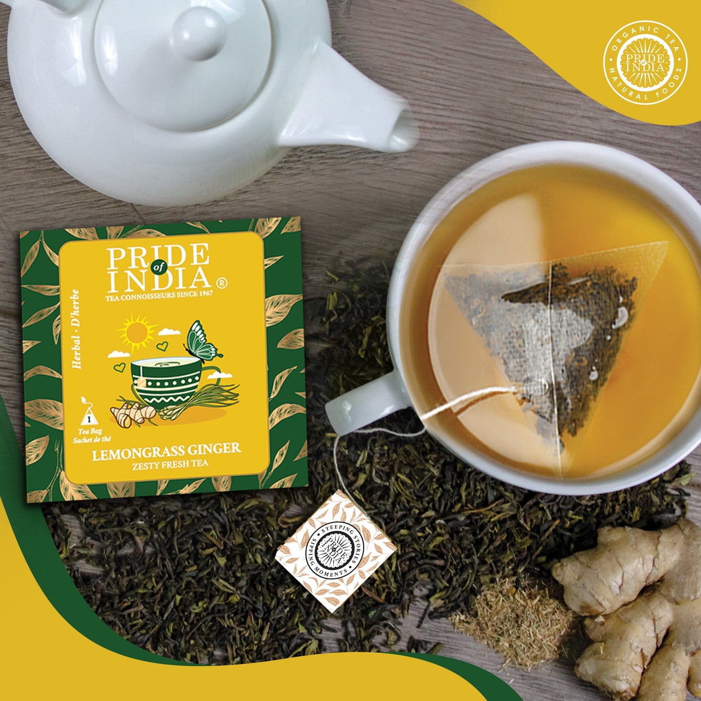 Lemongrass Ginger - Zesty Fresh Tea Bags